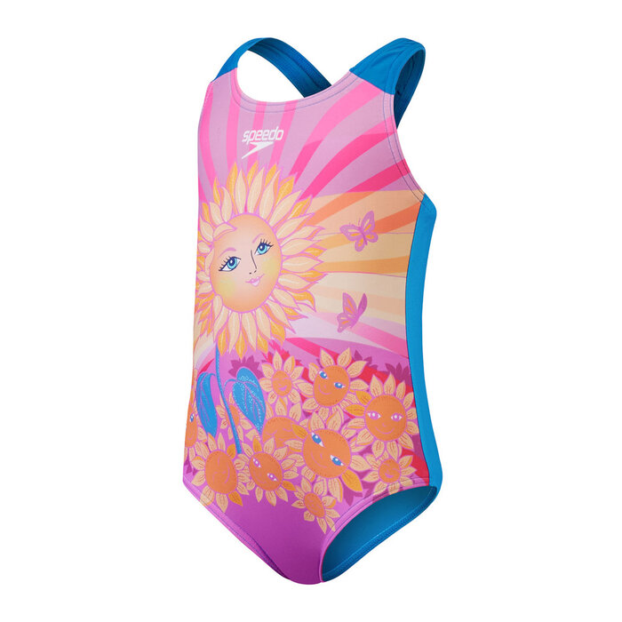 Speedo DIG PRINTED SWIMSUIT PUR/ORA