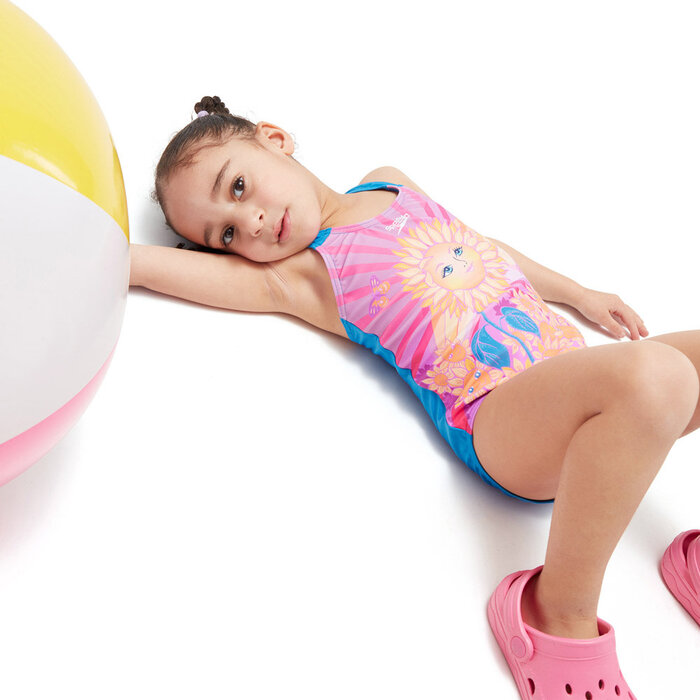 Speedo DIG PRINTED SWIMSUIT PUR/ORA