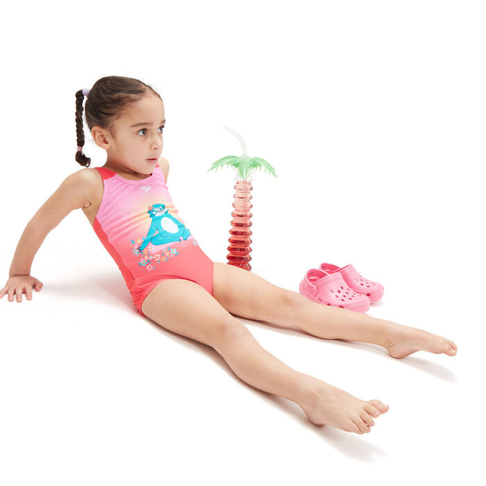 Speedo DIG PRINTED SWIMSUIT PIN/BLU