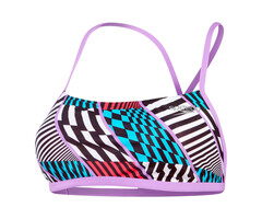 Speedo END+ ALLOV DIG XBACK CROP TOP RED/BLU