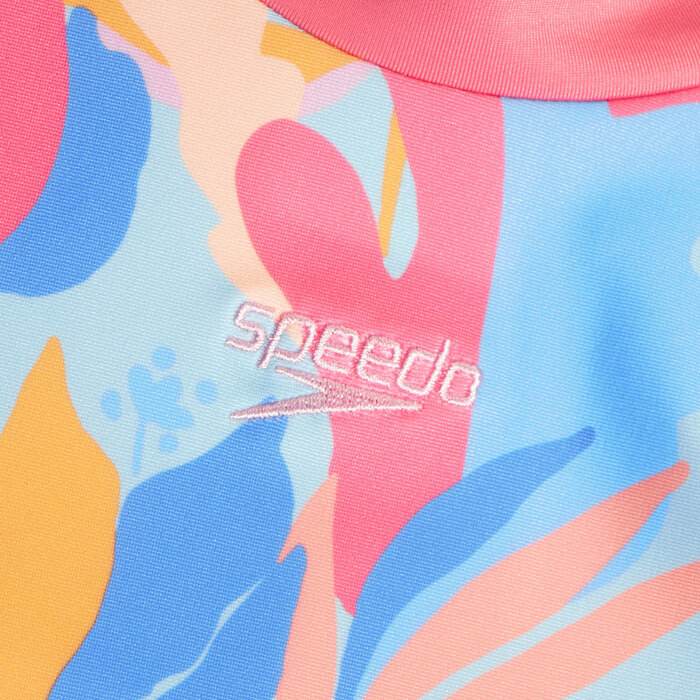 Speedo ECO PRINT LS RASH TOP PIN/BLU
