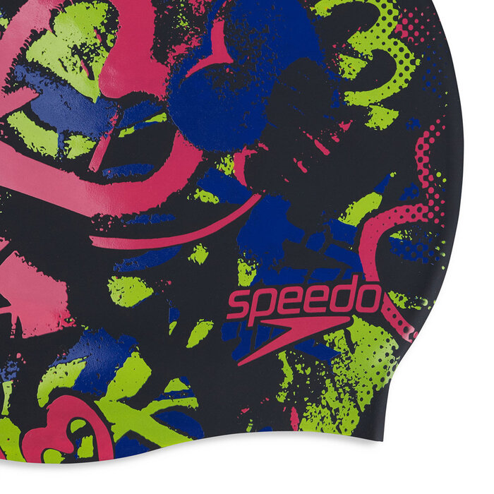 Speedo SLOGAN PRINTED CAP BLA/PIN P6