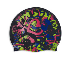 Speedo SLOGAN PRINTED CAP BLA/PIN P6