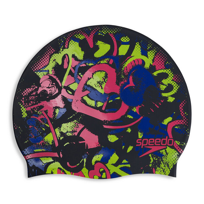 Speedo SLOGAN PRINTED CAP BLA/PIN P6