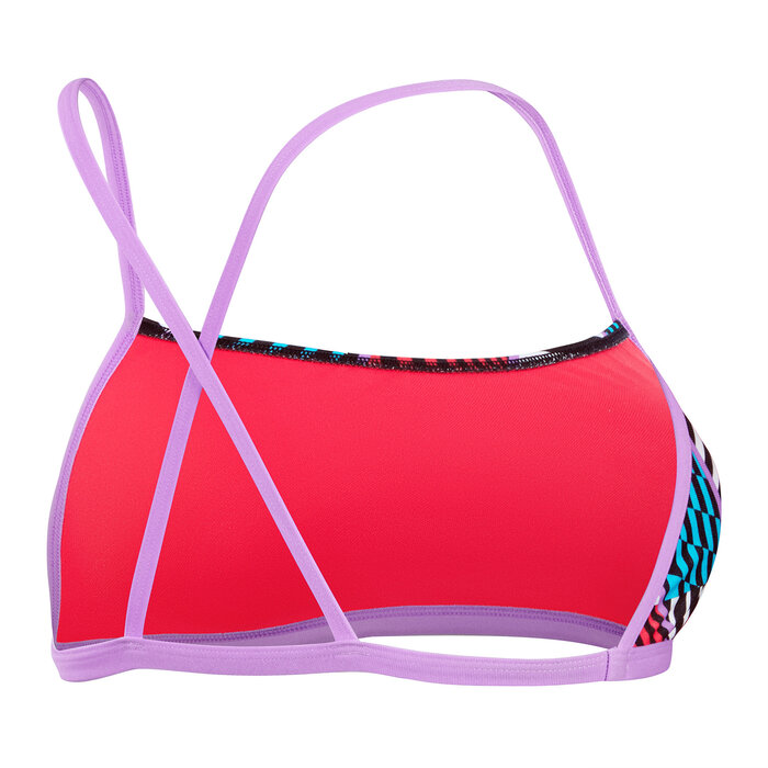 Speedo ECO+ ALLOV DIG XBACK CROP TOP RED/BLU