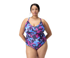 Speedo ECO PRINT V NECK 1P +SIZES BLU/PIN