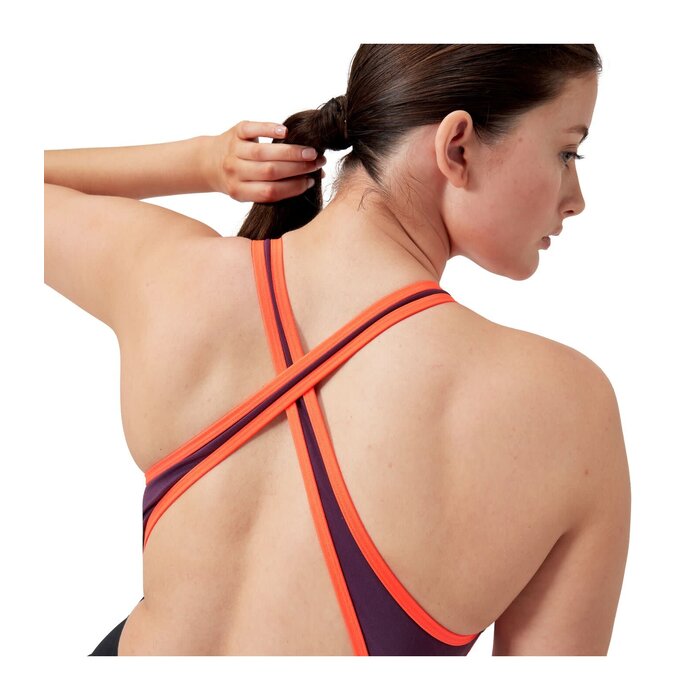 Speedo ECO+ HI NECK SPLICE XB BLA/RED