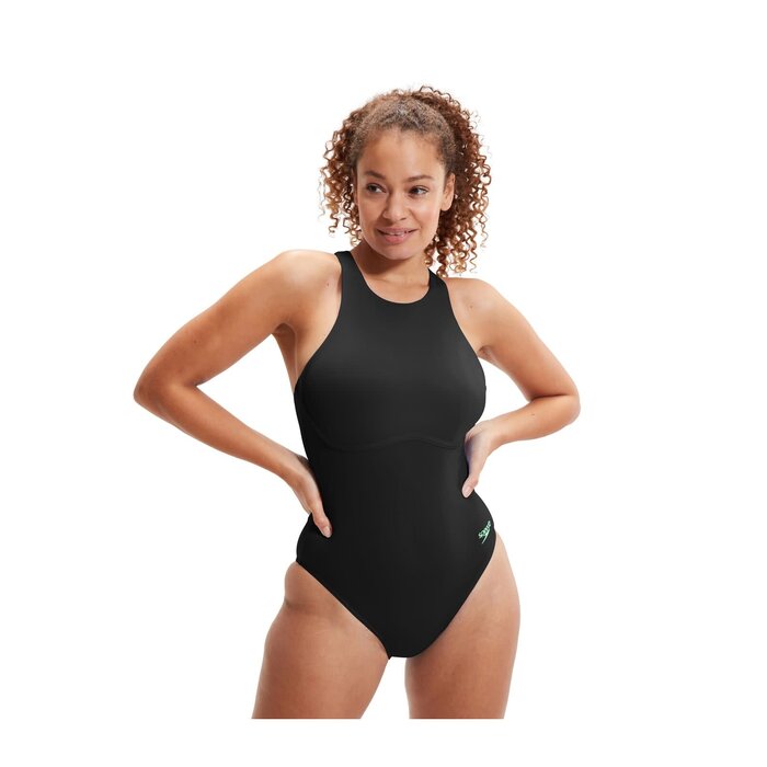 Speedo ECO+M RACER ZIP BRA SWIMSUIT BLA
