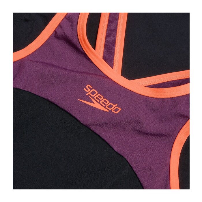 Speedo ECO+ HI NECK SPLICE XB BLA/RED