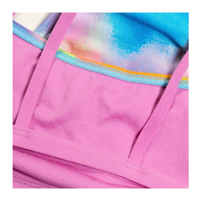 Speedo END+ ALLOV DIG XBACK CROP TOP BLU/PIN