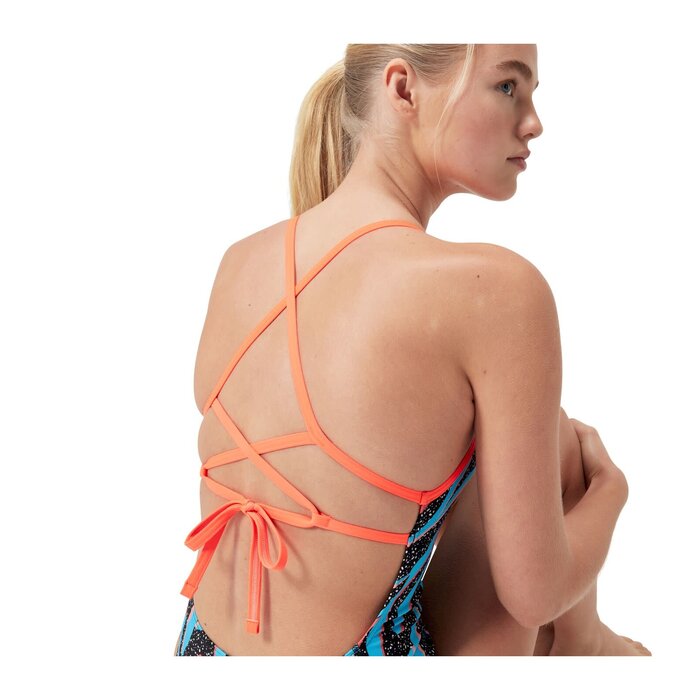 Speedo ECO+ ALLOV DIG LATTICE TIE-BACK BLA/BLU