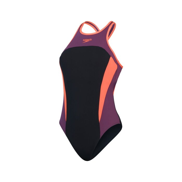 Speedo ECO+ HI NECK SPLICE XB BLA/RED