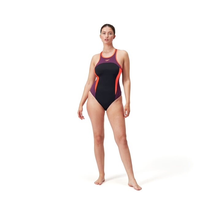 Speedo ECO+ HI NECK SPLICE XB BLA/RED