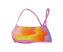 Speedo END+ ALLOV DIG XBACK CROP TOP BLU/PIN