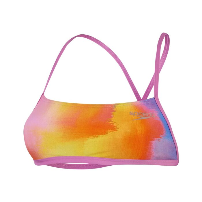 Speedo END+ ALLOV DIG XBACK CROP TOP BLU/PIN