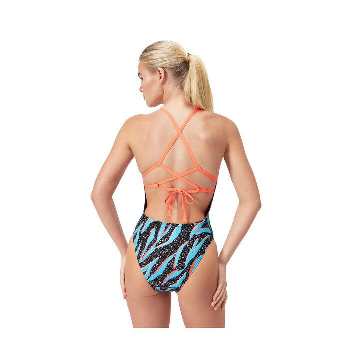 Speedo END+ ALLOV DIG LATTICE TIE-BACK BLA/BLU