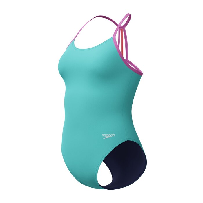 Speedo ECO+ SOLID LANE LINE BACK BLU/PIN