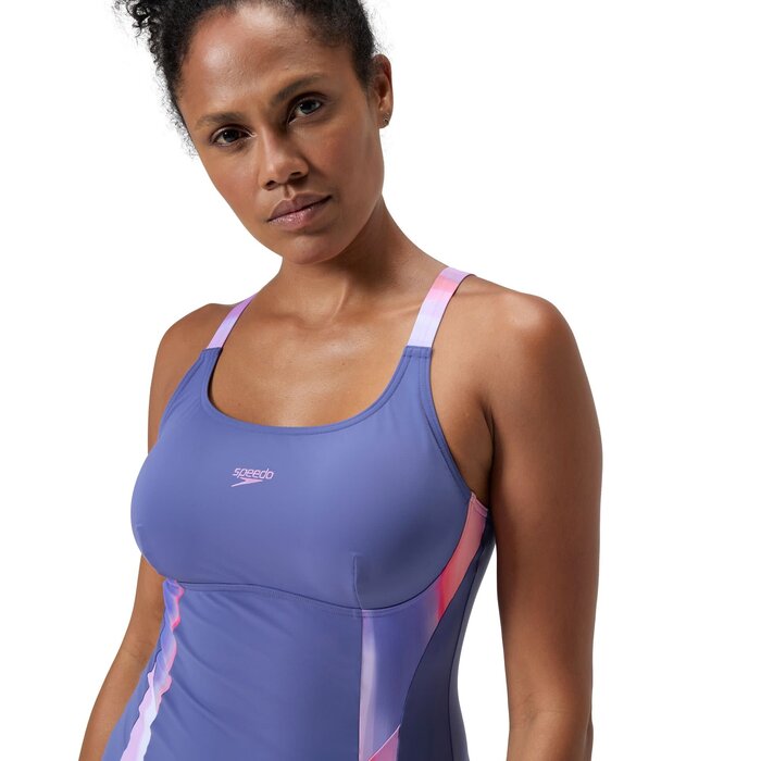 Speedo ECO PRINT SPLICE SHAPING 1P BLU/PIN