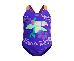 Speedo PLACEM PRINT SWIMSUIT PUR/ORA