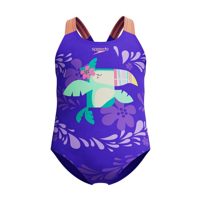 Speedo PLACEM PRINT SWIMSUIT PUR/ORA