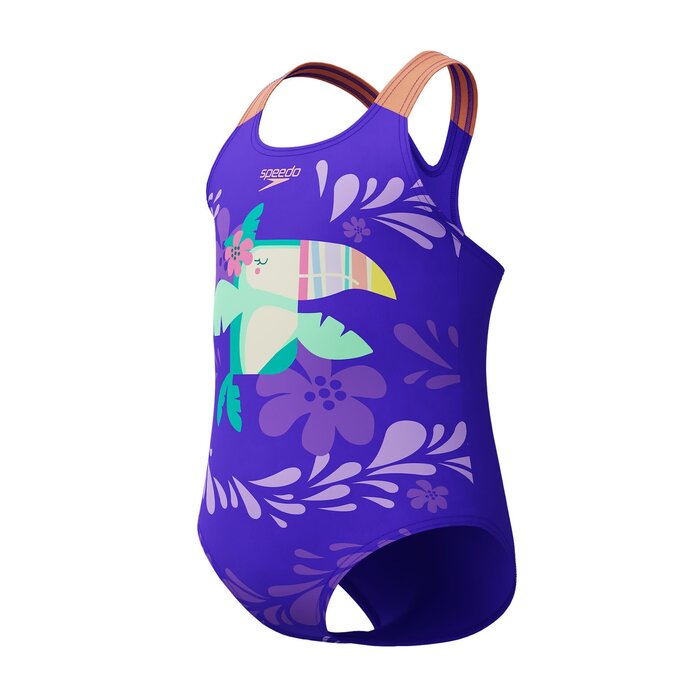 Speedo ECO PLACEM PRINT SWIMSUIT PUR/ORA