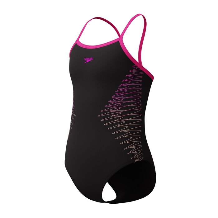 Speedo ECO PLAST PLAC THINSTR MUSCLEB BLA/PIN