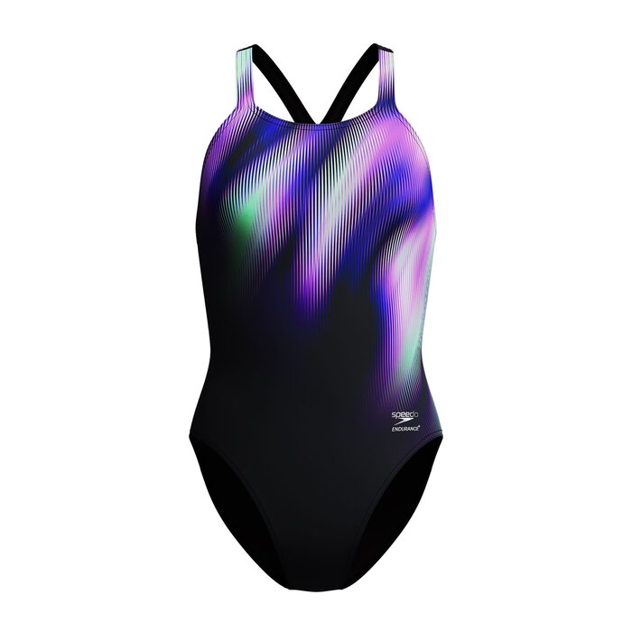 Speedo END+ FL PLACEM PRINT POWERB BLA/PUR