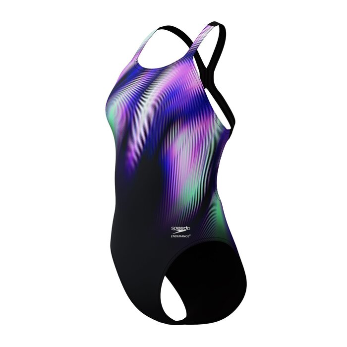 Speedo END+ FL PLACEM PRINT POWERB BLA/PUR