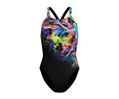 Speedo END+ FL PLACEM PRINT POWERB BLA/YEL