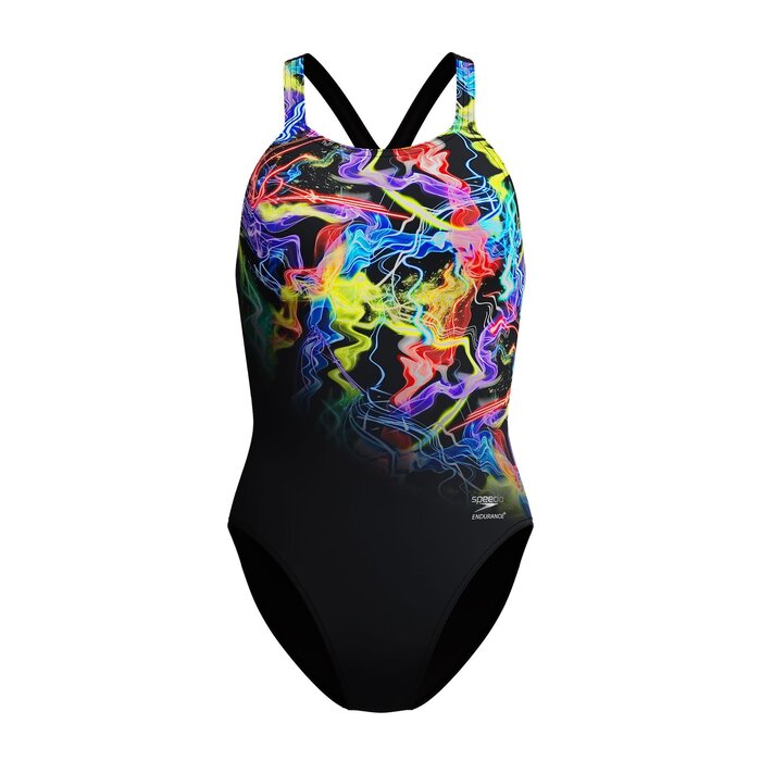 Speedo END+ FL PLACEM PRINT POWERB BLA/YEL