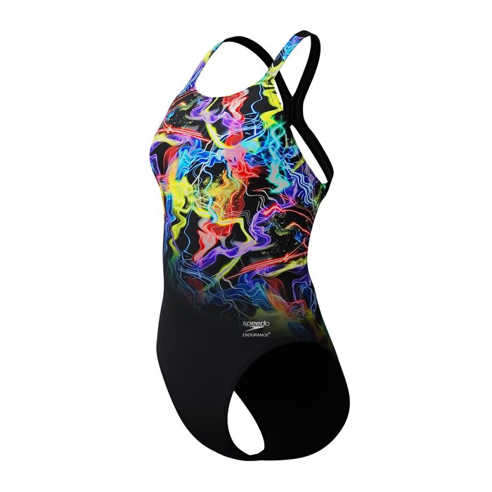 Speedo END+ FL PLACEM PRINT POWERB BLA/YEL