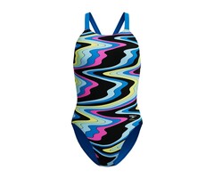 Speedo END+ FL PRINT LEADERB BLU/PIN