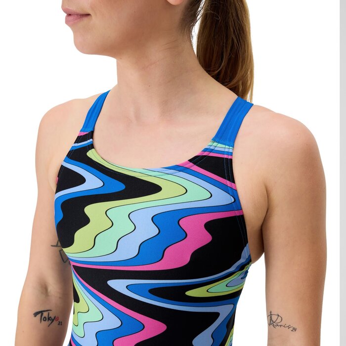 Speedo END+ FL PRINT LEADERB BLU/PIN