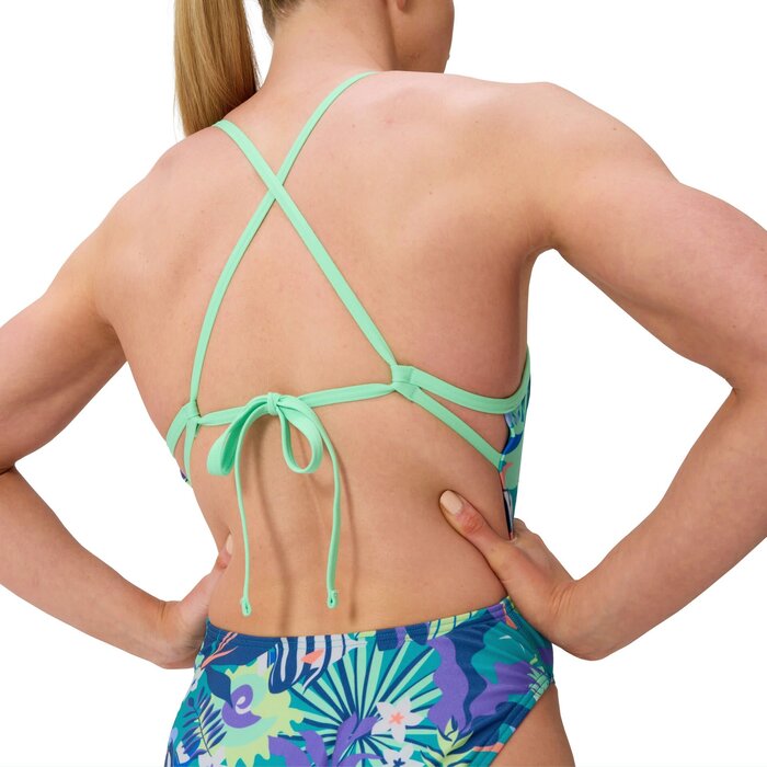 Speedo END+ FL PRINT TIE BACK BLU/GRN
