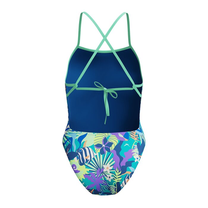 Speedo END+ FL PRINT TIE BACK BLU/GRN