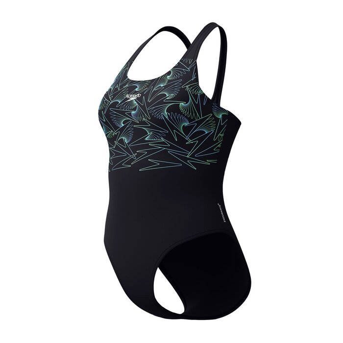 Speedo END+ H-BOOM PLACEM MUSCLEB BLA/GRN