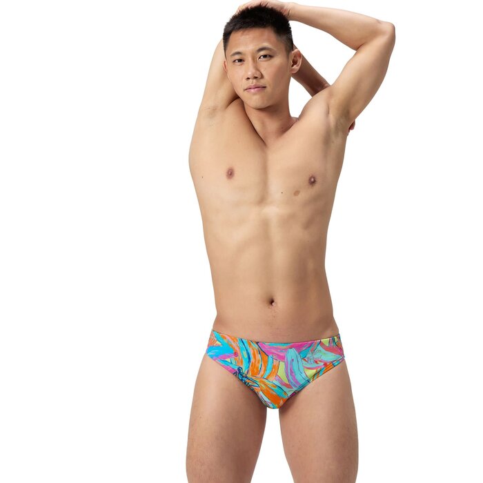 Speedo END+ ML PRINT BRIEF GRN/BLU