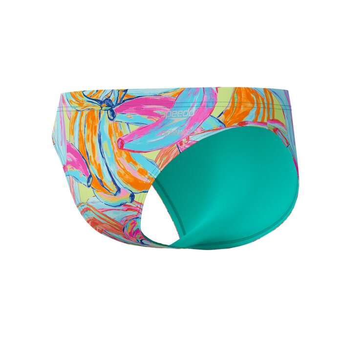 Speedo END+ ML PRINT BRIEF GRN/BLU