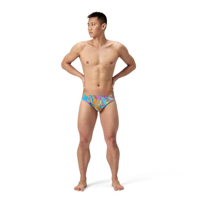 Speedo END+ ML PRINT BRIEF GRN/BLU