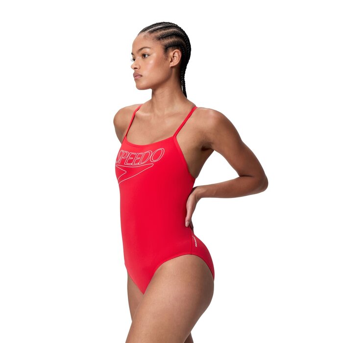 Speedo END+ LOGO THIN STRAP 1P RED/WHI