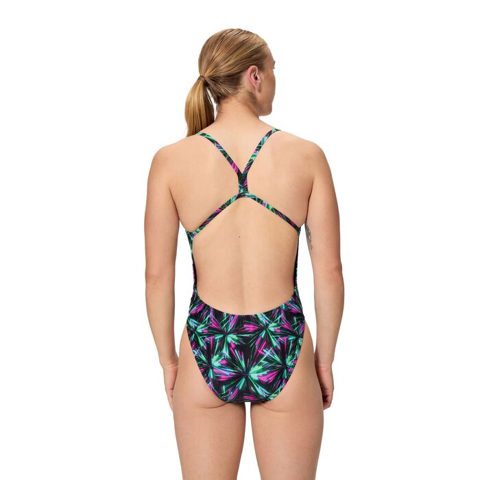 Speedo PRINTED V-BACK 2.0 BLA/GRN