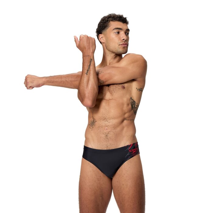 Speedo MEDLEY LOGO BRIEF 7CM BLA/RED