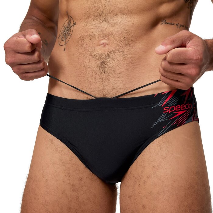 Speedo MEDLEY LOGO BRIEF 7CM BLA/RED