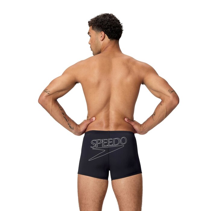 Speedo END+ LOGO AQSH BLA/WHI