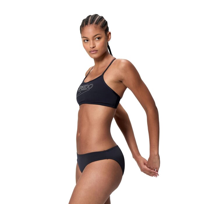Speedo END+ LOGO THIN STRAP 2P BLA/WHI