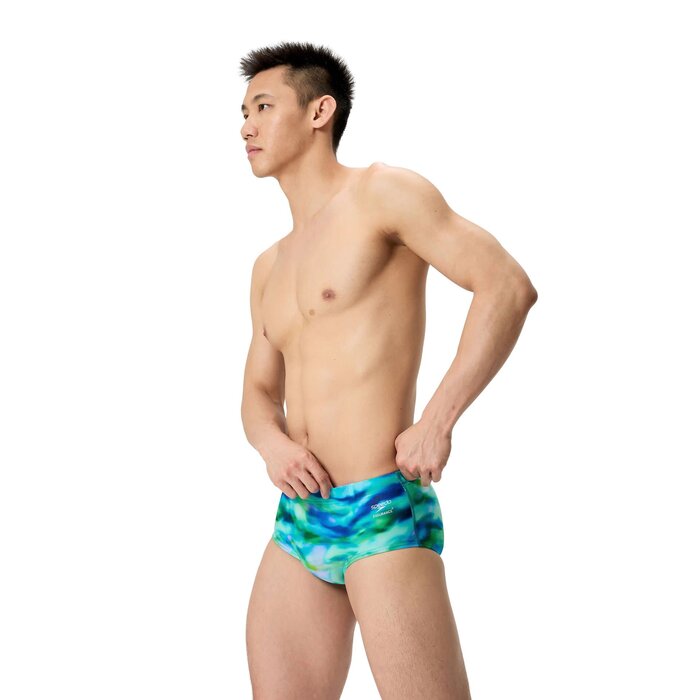 Speedo PRINTED 13.5CM BRIEF GRN/BLU.