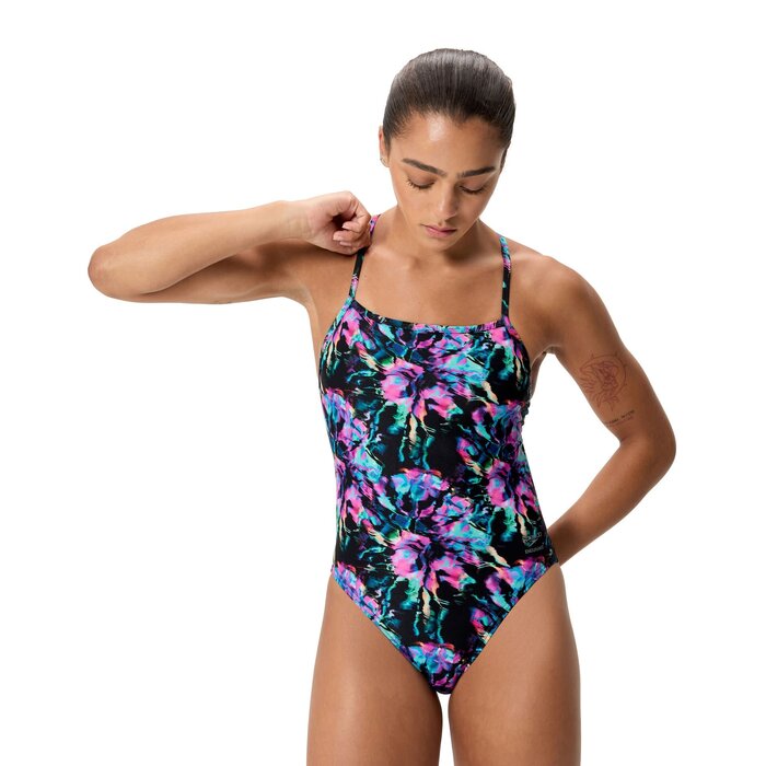 Speedo PRINTED V-BACK 2.0 BLA/BLU