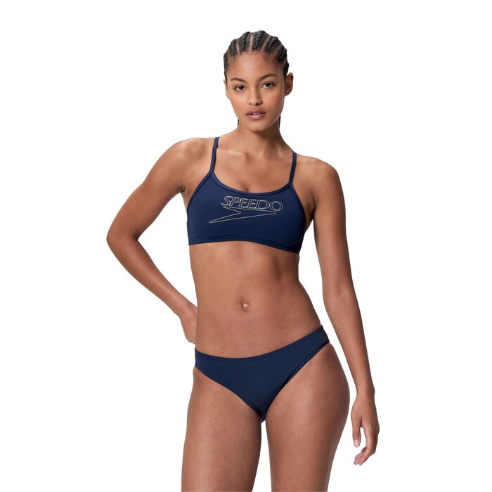 Speedo END+ LOGO THIN STRAP 2P NAV/WHI