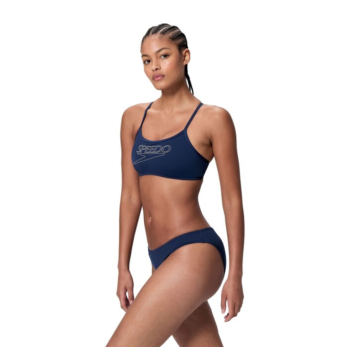 Speedo END+ LOGO THIN STRAP 2P NAV/WHI