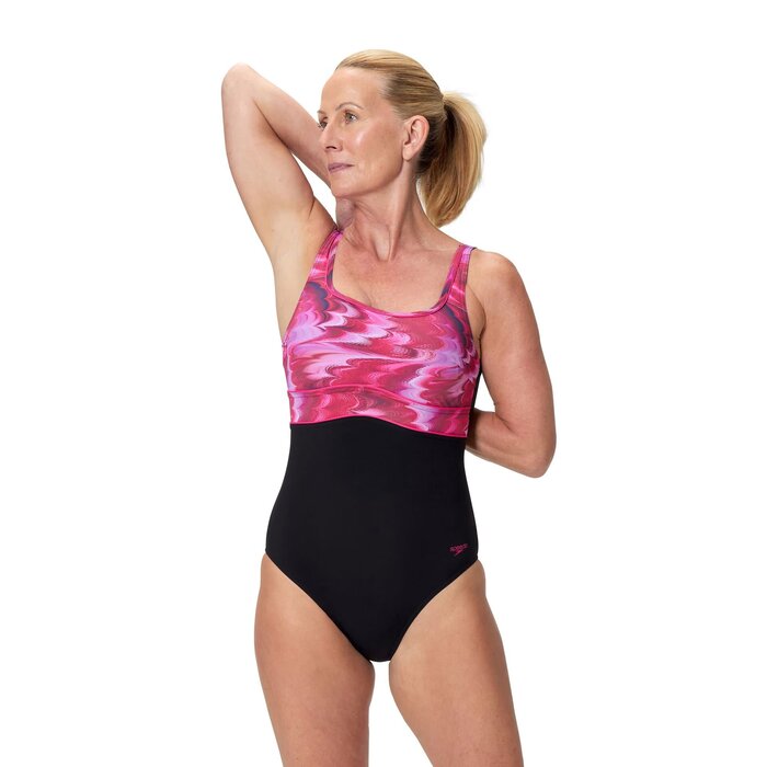 Speedo PRINT CONTOUR ECLIPSE 1P BLA/PIN